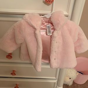 Little Me Pink Fur Coat